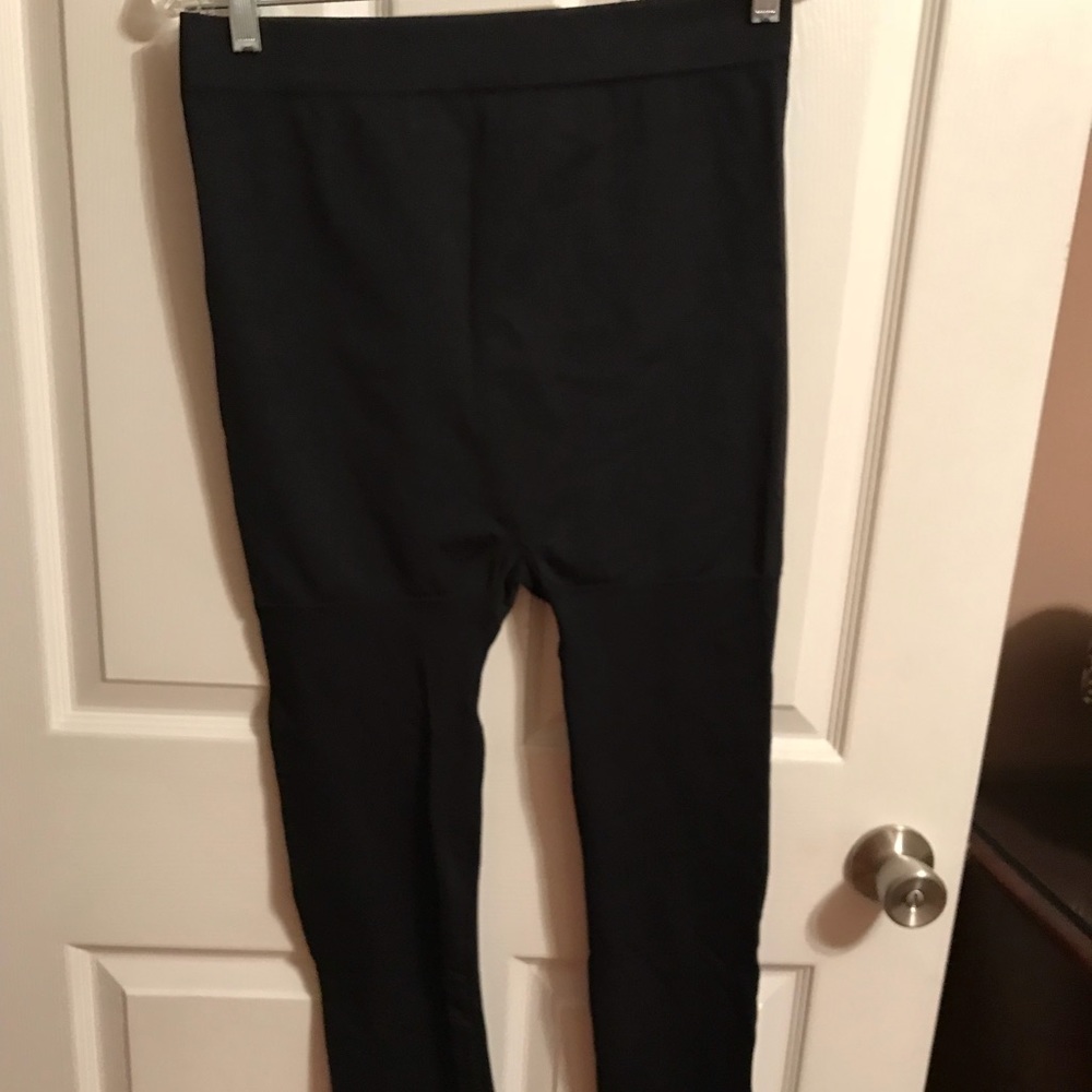 Lane Bryant leggings with lace at ankles.